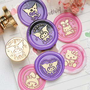 Tête de sceau de cire Sanrio 2,2 cm en laiton massif gravé, motif animal anime en cuivre pour décoration - Product Image 1
