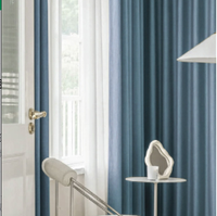 Tissu occultant double face en faux velours-lin 100 % polyester à plis froncés, entièrement occultant, anti-poussière pour rideaux
