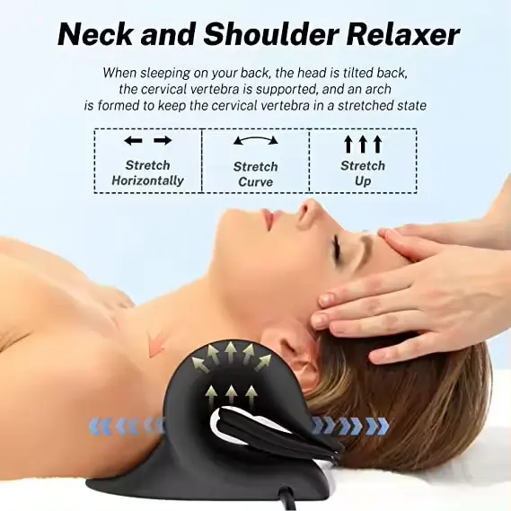 Offre Spéciale c-curve cou civière physiothérapie massage cervical oreiller cou dispositif de Traction pour soulagement de la douleur au cou outils de massage