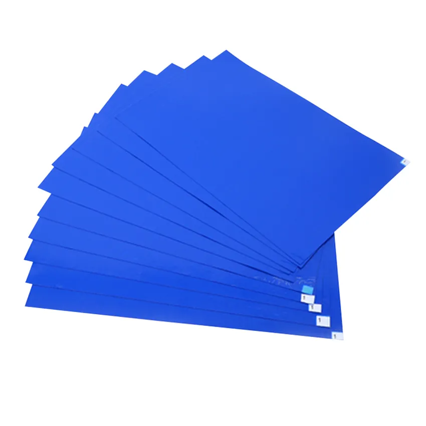 패드 당 30 층 블루 스티커 매트 클린 룸 탁한 매트 PE 스티커 매트 바닥에 사용되는 접착 패드