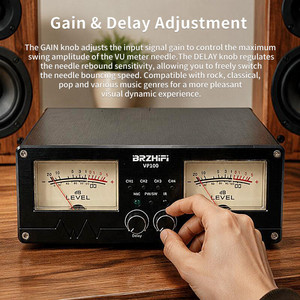 BRZHIFI VP100 High-Fidelity Audio Preamplifier 4 in 1 Out RCA Audio Switcher With <strong>VU</strong> Meter Remote Control Audio Distributor - Product Image 5