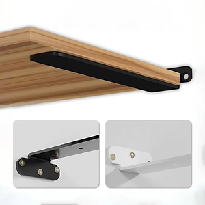 Heavy Duty <b>Floating</b> <b>Brackets</b>,Hidden <b>Shelves</b> Hardware, Cast Iron L <b>Brackets</b>, Rustic Industrial Black Metal Wall Supports - Product Image 1