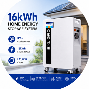 Grade a 325Ah Prismatic Cell 16kWh Home Energy Storage 51.2V LiFePO4 IP65 Floor <b>Standing</b> Movable 11000 <b>Cycles</b> Solar Battery - Product Image 1