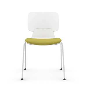 Chaise en maille verte, noire et grise au design moderne et simple, portable et empilable pour les réunions, les formations ou les conférences - Product Image 2