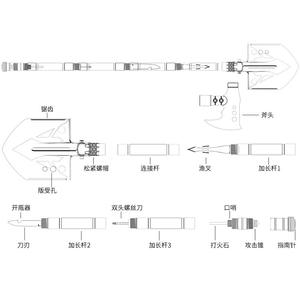 Ensemble pioche et hache multifonctionnel Td14x 36 F8, compact, pliable, portable, en métal, pour le camping en plein air et la survie - Product Image 1