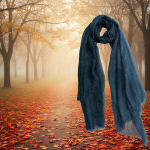 Sciarpa Lavorata a Maglia Angelina 90x180cm Grigio Verde Tinta Unita Effetto Stropicciato Sottovuoto - Product Image 2