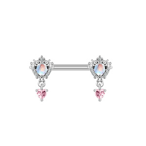 Ensemble d'anneaux de nombril en zirconium en acier inoxydable Anneau de <span class=keywords><strong>mamelon</strong></span> en opale Anneau de nez piercing pour oreille et os Ensemble de bijoux piercing pour bijoux - Product Image 4