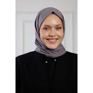 Pure Cotton <b>Scarf</b> <b>Grey</b> Solid Long Breathable Women's Headwrap - Product Image 3