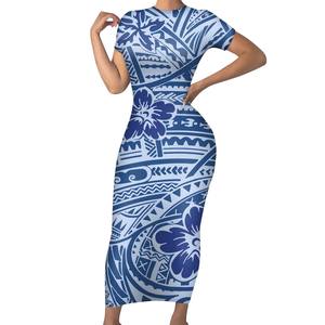 폴리네시아 드레스 미국 크기 사용자 정의 인쇄 소프트 폴리에스터 스판덱스 패브릭 롱 맥시 드레스 - Product Image 2