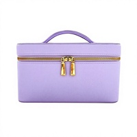 Trousse de Maquillage Portable Grande Capacité Double Couche à Fermeture Éclair Style Coréen en Cuir PU Luxe Organisateur Cosmétique Imprimés Animaux