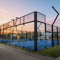 Terrain de padel professionnel panoramique classique de haute qualité 10x20m, en herbe artificielle, en promotion