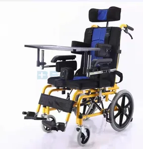 Kereta untuk Anak-anak dengan Cerebral Palsy Tidak Valid Kereta Meja Instrumen Trolley Jenis Mobil untuk 7-10 Tahun Kursi Roda