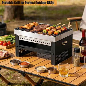 Parrilla Portátil de Carbón para Exteriores, Resistente al Viento, con Encendido Automático |   Soporte Plegable de Hierro para Barbacoa, Ideal para Campamentos y Picnics - Product Image 5