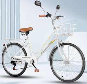 จักรยาน QJ Classic รุ่นคลาสสิค สำหรับผู้ชายและผู้หญิง โครงเหล็กคาร์บอนสูง 7 สปีด โช้คหลังแบบซอฟท์เทล เบรกหน้า/หลัง ล้อ 24/26 นิ้ว เหมาะสำหรับการเดินทางในเมือง 7 สปีด - Product Image 6