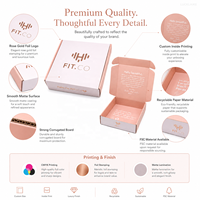 Kits d'emballage PR en carton doré rose FSC en gros pour abonnements, boîtes en papier pour expédition avec logo personnalisé