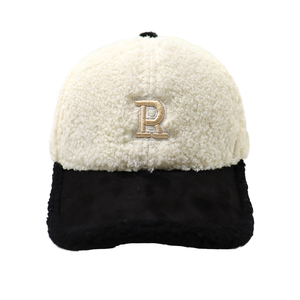 Cappellino da Baseball con Ricamo Lettera R, Caldo Invernale in Pile <span class=keywords><strong>Teddy</strong></span>, Stile Hip Hop Unisex per Uomini e Donne - Product Image 1