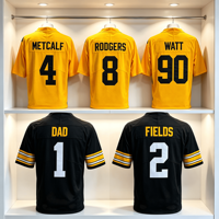 Jersey Berkualitas Tinggi 6 # Ratu 8 # Pickett 90 # Jersey Bordir Watt American Football Jersey Kustom