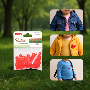 Bottoni a Pressione in Plastica Ilan 12mm Rosso Brillante 20 Pezzi per Abbigliamento - Product Image 3