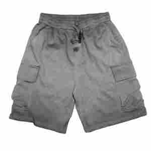 Shorts pour hommes en molleton 100% coton, coupe ample et large, effet délavé, 450 g/m², avec cordon de serrage, motif singe pulvérisé. - Product Image 6