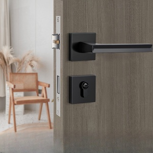 Poignée de porte magnétique silencieuse en alliage de zinc gris moderne, <span class=keywords><strong>prix</strong></span> <span class=keywords><strong>d</strong></span>'usine, avec clés, pour maison, bureau, salle de bain, hôtel, quincaillerie - Product Image 2