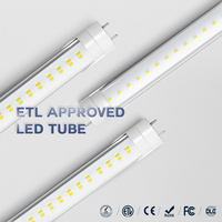 Tube LED T8 double rangée pour intérieur, 4 pieds, 28W/32W/36W/45W, 120-130LM/W, profil en aluminium et PC, luminaires pour maison, bureau, entrepôt