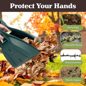 Plastic Bladschepjes En Klauwen Stevige Ergonomische Grip Grote Handmatige Tuinharkgrijpers Voor Het Verwijderen Van Bladgras - Product Image 3