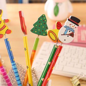 <b>Personalised</b> Cute Custom Christmas Pattern Basswood Wooden Hb/2H Lead Hardness Children's School Use Standard Pencils - Product Image 4