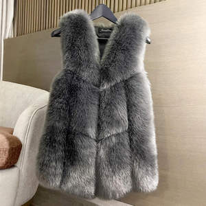 Chaleco de Piel Sintética para Mujer, Sin Mangas, Grueso, de Invierno, de Longitud Media, con Parches, Cálido, a la Moda, Venta al por Mayor - Product Image 6