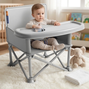 Asiento Elevador Portátil Plegable para Bebé, para Mesa <span class=keywords><strong>de</strong></span> Comedor, Asiento Elevador <span class=keywords><strong>de</strong></span> Viaje con Bandeja para Bebé, Silla Multifuncional para Camping y Playa - Product Image 1