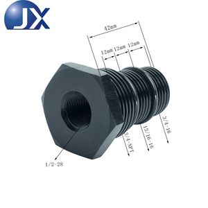 อะแดปเตอร์เกลียวกรองน้ำมันเครื่องรถยนต์อะลูมิเนียมสีดำ ขนาด 1/<span class=keywords><strong>2</strong></span>-28 ถึง <span class=keywords><strong>3</strong></span>/4-16, 13/16-16, <span class=keywords><strong>3</strong></span>/4 NPT พร้อมแหวนซีล - Product Image 4