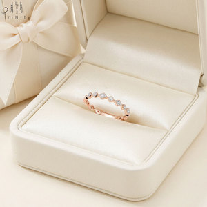 Fabricante de Hong Kong, Joyería Fina al por Mayor, Anillo Hecho a Mano en Oro Rosa de 18K con Diamantes Naturales Reales, Anillo Apilable para Mujer - Product Image 6