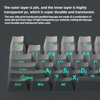 Micro Dust Side Print Black Gradient Keycap OEM Profile 136Keys RGB PBT Character Transparent Keycaps Custom Keycaps