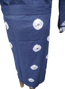 Bata Kimono de Algodón 100% para Mujer, Azul a Rayas, Tie Dye, Manga Larga, Largo Completo, Ropa de Dormir Informal para Primavera/Verano - Product Image 5