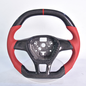 Adatto per <span class=keywords><strong>Volkswagen</strong></span> <span class=keywords><strong>CC</strong></span>, Passat, Jetta, Lingdu Golf, Volante in Pelle e Fibra di Carbonio, Modifica del Volante in Legno di Pesco Disponibile - Product Image 6