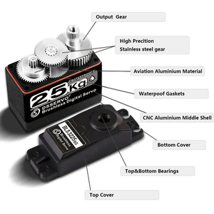Servo Digital sin Escobillas <span class=keywords><strong>Dsservo</strong></span> BLS3225 7.4V 25KG, Impermeable, con Engranaje Metálico, Alta Velocidad para Autos RC 1/8 1/10 1/12, Camionetas de Derrape, Robots - Product Image 4