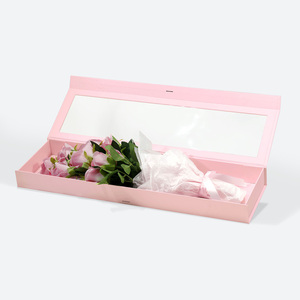 Cajas de Regalo al por Mayor para Floristerías, con Tapa Transparente y Color Rosa Premium - Product Image 6