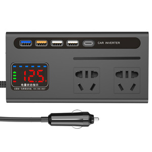 Convertisseur de courant pour voiture 12V 24V vers 220V avec charge rapide USB et multiprise pour véhicule - Product Image 1