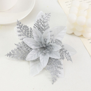 Phụ kiện trang trí cây thông Noel hoa giả đính sequin vàng hồng kép, bán chạy trực tiếp từ nhà máy, xuất khẩu - Product Image 2