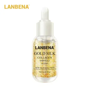LANBENA Whitening Serum Reduce Melanin Removal Dark Spots 24k Gold Silk Collagen Ampoule serum