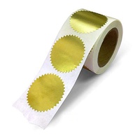 Autocollant de gaufrage avec bord dentelé pour enveloppe, étiquette métallique or, certificat, sceaux, récompenses