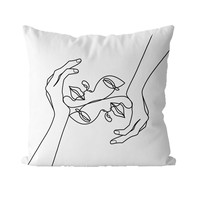 Housse de coussin carrée à imprimé géométrique abstrait en peluche courte et lin peau de pêche, nouvelle collection transfrontalière pour canapé et maison