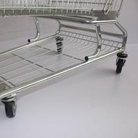 Chariots de courses professionnels de qualité supérieure en métal zingué 120L avec siège enfant pour supermarchés et magasins de détail familiaux