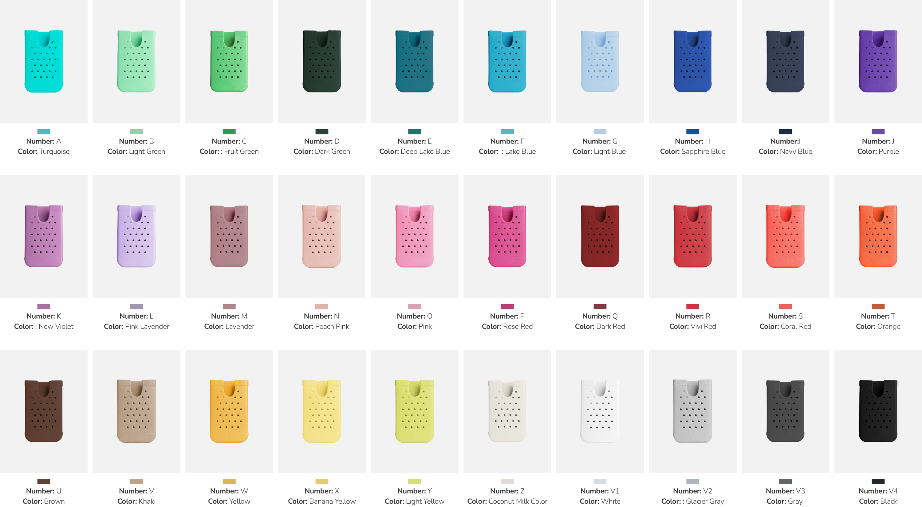 30 opciones de color, incluyendo el mismo color que la bolsa