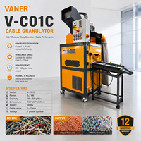 Ligne de recyclage de câbles usagés 30~50kg/h, granulateur de fils de cuivre avec séparation à air sec pour les nouvelles ateliers de recyclage de câbles