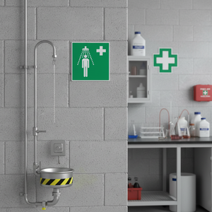 Occhi di emergenza doccia in alluminio 250x250mm - Product Image 3