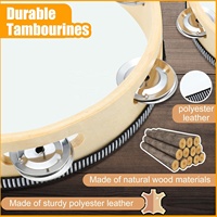 Wholesale 4/6/8/10inch Adults Hand Single Row Held Tambourine Drum for Wedding