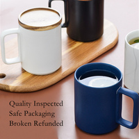 Logo gravé imprimé personnalisé noir mat blanc céramique thé eau tasse à café pour bureau hôtel cadeau
