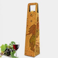 Boîte-cadeau de bouteille de vin de noël, fourre-tout en papier Kraft Portable personnalisé, caja para whisky