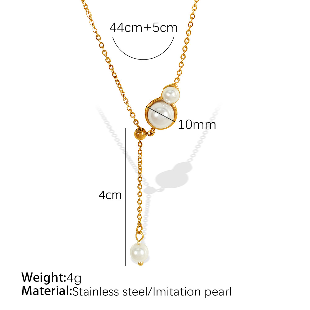 XL214 White Pearl Gold Earrings