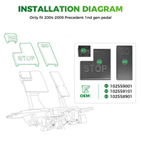 Kit de Pedales de Acelerador y Freno para Carrito de Golf, Compatible con Club Car Precedent 2004-2009, Modelos a Gasolina y Eléctricos 102559101 102559001 102559001